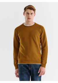 Pako Lorente - PAKO LORENTE – Musztardowy sweter męski z okrągłym dekoltem P23WF-2X-013-Y-0. Kolor: żółty. Materiał: bawełna. Styl: klasyczny #3