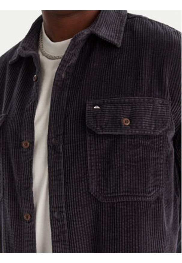 Quiksilver Koszula Venture Cord EQYWT04646 Granatowy Regular Fit. Kolor: niebieski. Materiał: bawełna