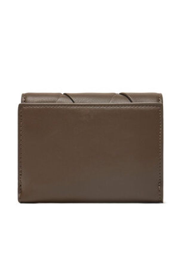 Calvin Klein Portfel damski Ck Woven Small Trifold K60K612953 Khaki. Kolor: brązowy. Materiał: skóra