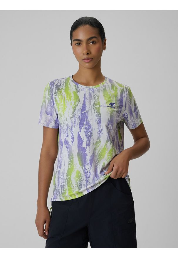 4f - 4F Koszulka kolarska damska - multikolor L. Kolor: wielokolorowy. Materiał: dzianina, materiał, włókno. Sport: kolarstwo