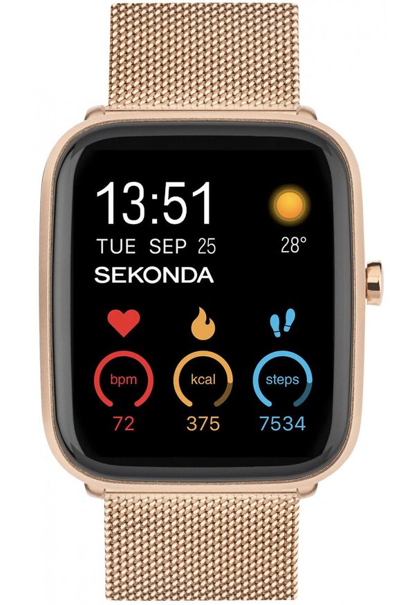 Smartwatch męski Sekonda 30220 różowe złoto bransoleta. Rodzaj zegarka: smartwatch. Kolor: różowy, złoty, wielokolorowy