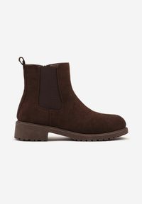Born2be - Brązowe Botki w Stylu Sztybletów z Elastyczną Wstawką Kanelle. Okazja: do pracy, na co dzień. Kolor: brązowy. Styl: casual, elegancki #6