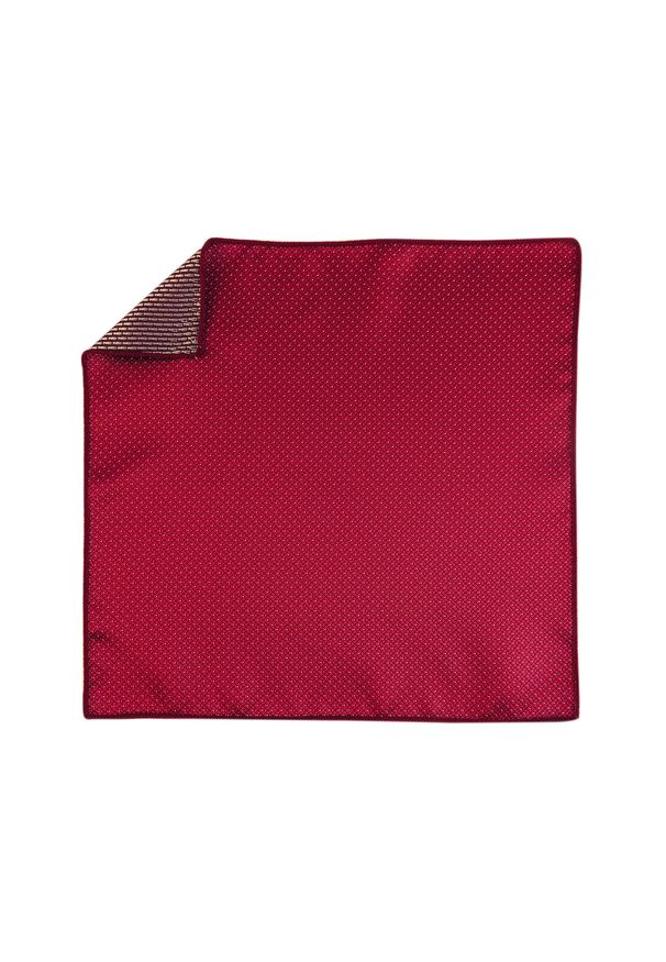 Modini - Bordowa poszetka w kratę EC8. Kolor: czerwony. Materiał: żakard, tkanina