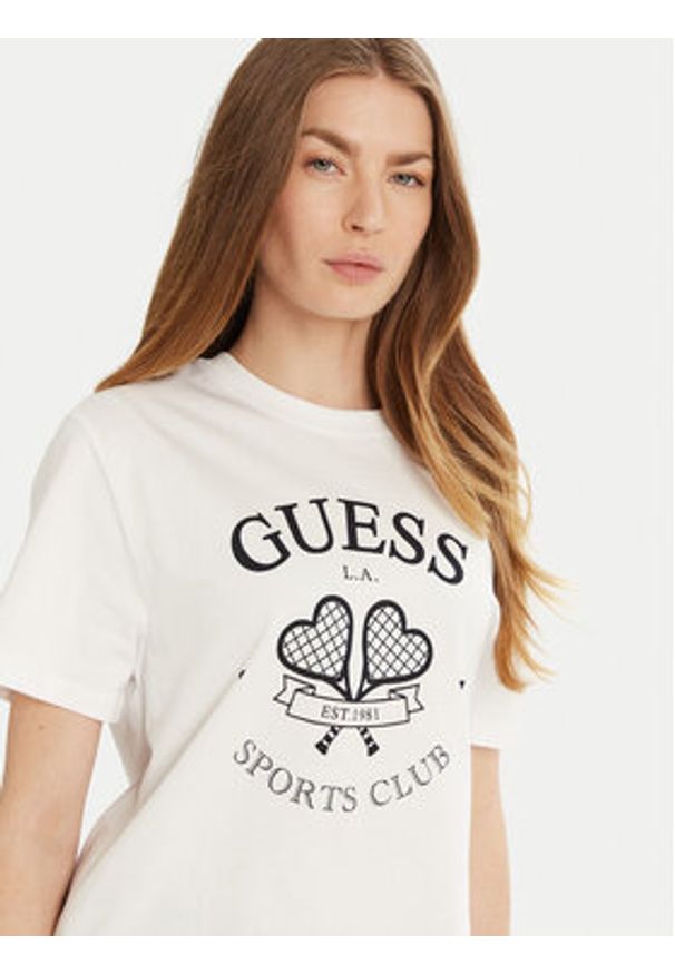 Guess T-Shirt V5GI04 I3Z14 Biały Regular Fit. Kolor: biały. Materiał: bawełna