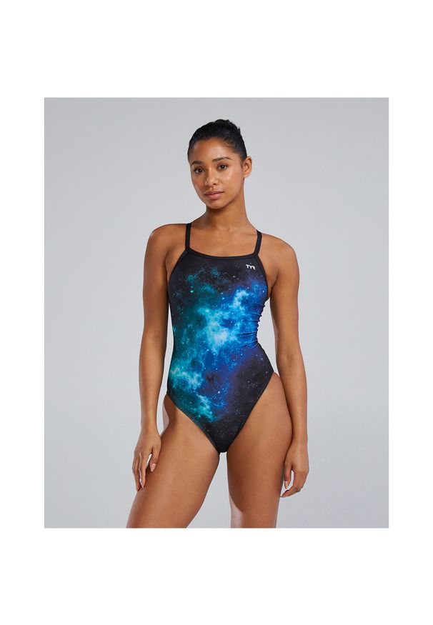 Strój pływacki damski TYR W DMDFIT STARBNE. Kolor: niebieski
