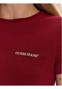 Guess Jeans T-Shirt W4YI02 J1314 Czerwony Slim Fit. Kolor: czerwony. Materiał: bawełna #4