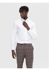 Selected Homme Koszula 16090212 Biały Slim Fit. Kolor: biały. Materiał: bawełna