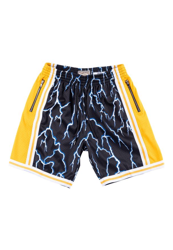 Mitchell & Ness - Krótki Los Angeles Lakers nba lightning. Kolor: niebieski, wielokolorowy, czarny. Długość: krótkie. Sport: koszykówka