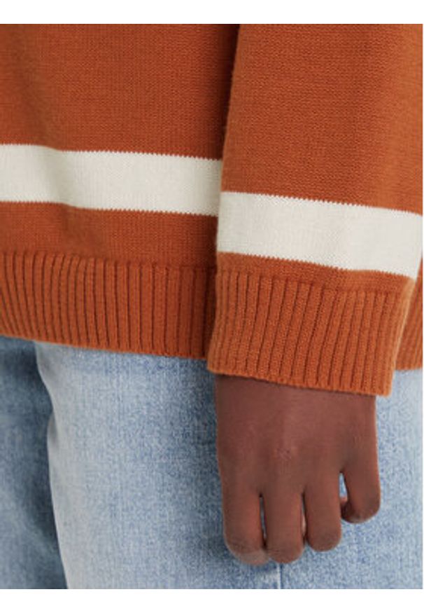 GANT - Gant Sweter 4805341 Brązowy Relaxed Fit. Kolor: brązowy. Materiał: bawełna