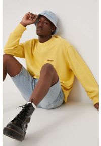 Element bluza bawełniana męska kolor żółty gładka. Kolor: żółty. Materiał: bawełna. Wzór: gładki