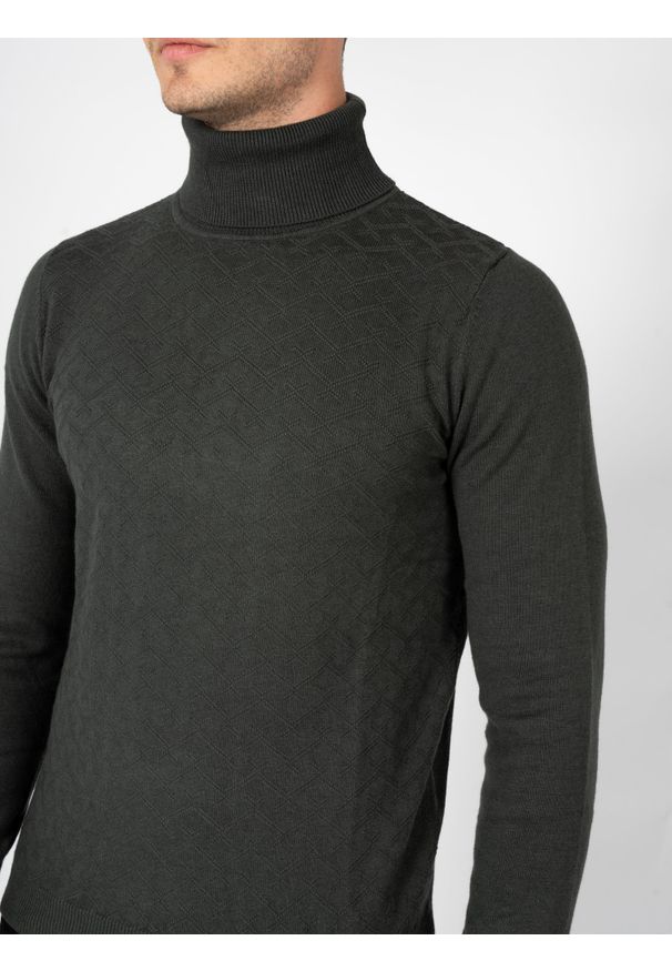 Antony Morato Sweter "Turtleneck" | MMSW01188YA200066 | Mężczyzna | Zielony. Typ kołnierza: golf. Kolor: zielony. Materiał: bawełna, wełna. Długość: długie. Styl: elegancki, klasyczny