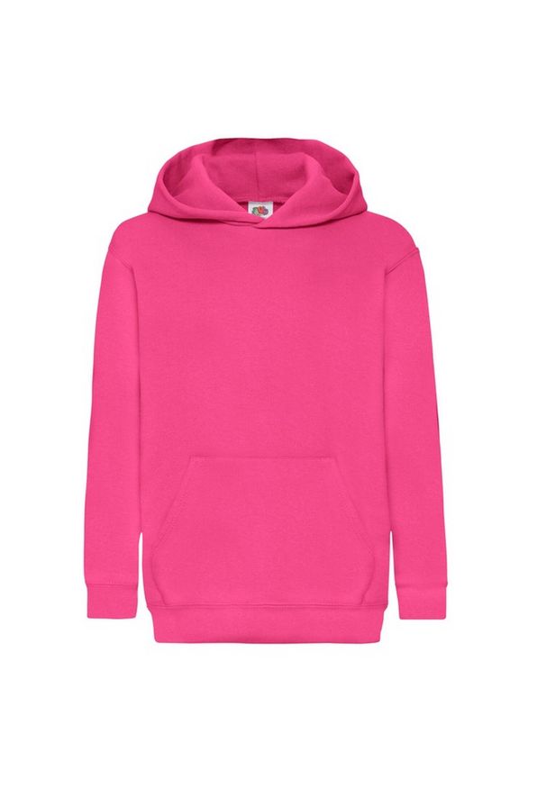 FRUIT OF THE LOOM - Bluza Z Kapturem Dla Dzieci. Typ kołnierza: kaptur. Kolor: różowy