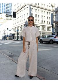 Reserved - Luźne spodnie z wiskozą - złamana biel. Materiał: wiskoza #1