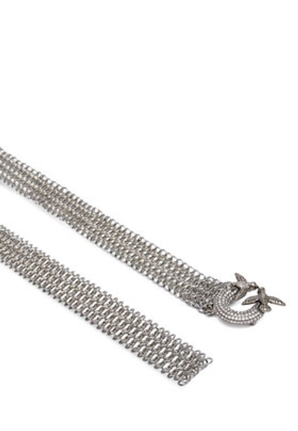 Pinko - PINKO Pasek Damski Strass Buckle Belt H2 105878 A2X8 Srebrny. Kolor: srebrny