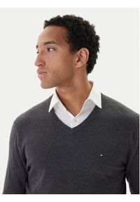 TOMMY HILFIGER - Tommy Hilfiger Sweter Essential MW0MW14745 Szary Regular Fit. Kolor: szary. Materiał: bawełna #3