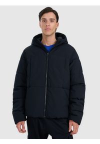 4f - 4F Kurtka puchowa z wypełnieniem syntetycznym męska - czarna XXL. Okazja: na co dzień. Typ kołnierza: kaptur. Kolor: czarny. Materiał: puch, syntetyk. Długość: długie. Wzór: gładki. Sezon: zima. Styl: casual, klasyczny, sportowy #1