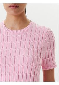 TOMMY HILFIGER - Tommy Hilfiger Sweter WW0WW45656 Różowy Regular Fit. Kolor: różowy. Materiał: bawełna #3