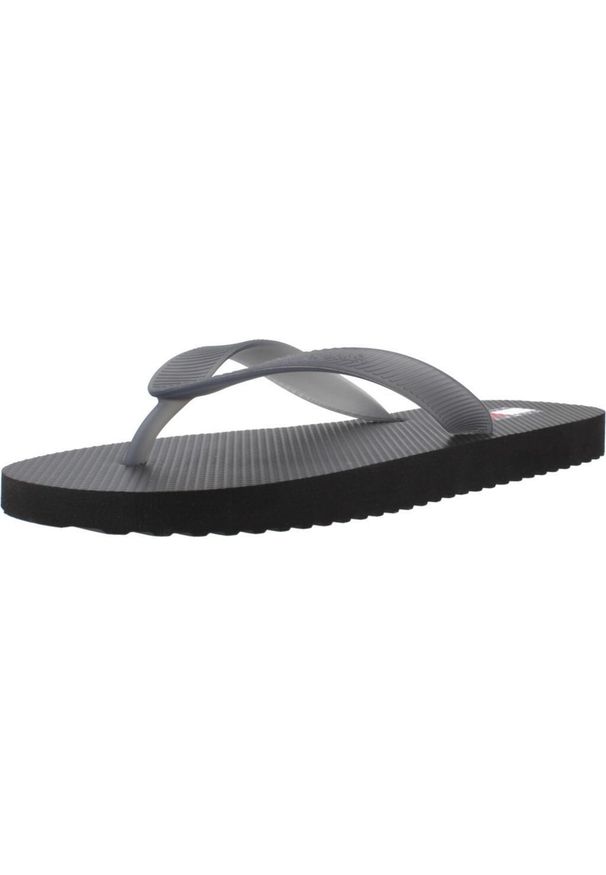 TOMMY HILFIGER - Sandały TOMMY JEANS LOGO FLIP FLOP Czarny. Kolor: czarny. Materiał: jeans