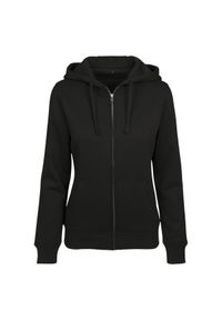 BUILD YOUR BRAND - Damska Bluza Z Kapturem Merch Slim Z Pełnym Zamkiem Błyskawicznym. Typ kołnierza: kaptur. Kolor: czarny