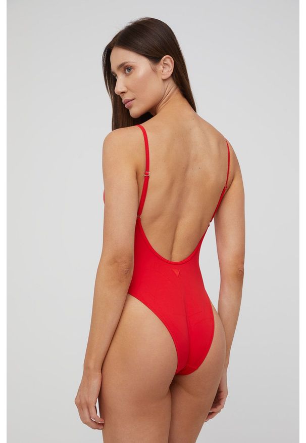 Guess - Strój kąpielowy. Kolor: czerwony. Wzór: nadruk