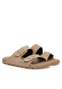 BOSS Klapki Surfley Sand MF 50563157 Beżowy. Kolor: beżowy. Materiał: skóra #5