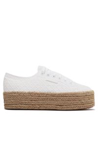 Superga Espadryle 2790 Rope Macrame Rhombus S3126PW Biały. Kolor: biały. Materiał: materiał