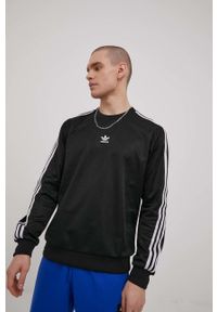 adidas Originals bluza HC1918 męska kolor czarny gładka. Okazja: na co dzień. Kolor: czarny. Materiał: materiał, dzianina. Wzór: gładki. Styl: casual #3