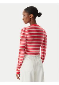 Tommy Jeans Kardigan DW0DW22314 Czerwony jasny Slim Fit. Kolor: czerwony. Materiał: bawełna #5