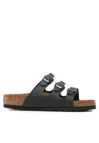 Birkenstock Klapki Florida 1011445 Czarny. Kolor: czarny. Materiał: skóra