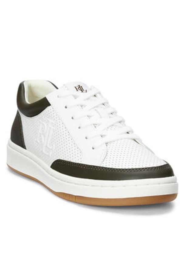 Lauren Ralph Lauren - LAUREN RALPH LAUREN Sneakersy Hailey Low-Top Lace-Up 802951391004 Biały. Kolor: biały. Materiał: skóra