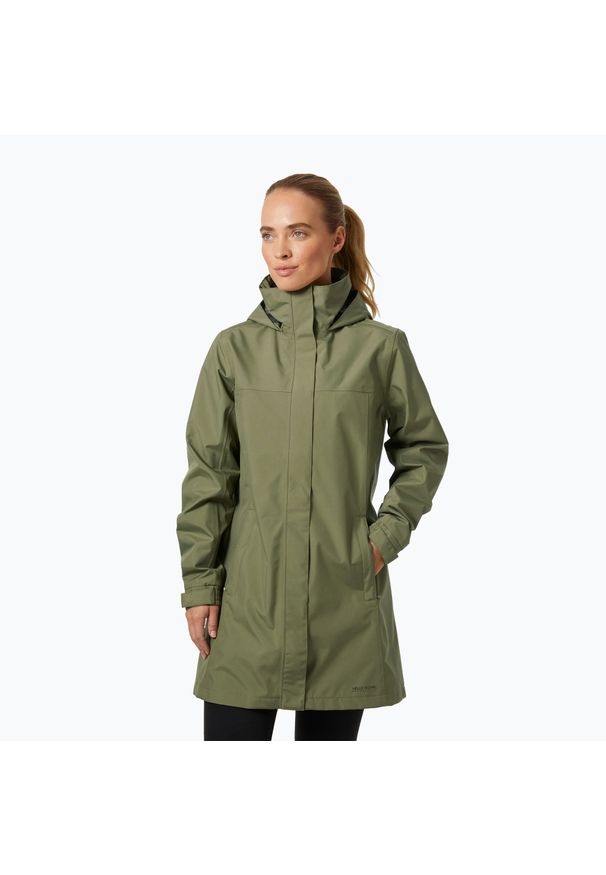 Płaszcz przeciwdeszczowy damski Helly Hansen Aden Long Coat. Kolor: zielony. Sport: turystyka piesza