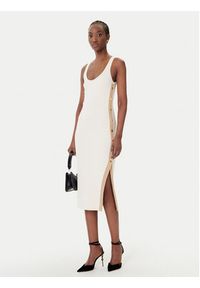 Elisabetta Franchi Sukienka dzianinowa AM-03S-61E2 Beżowy Regular Fit. Kolor: beżowy. Materiał: wiskoza #6