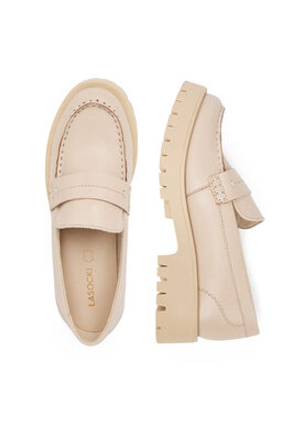 Lasocki Loafersy ARC-BEA-02 Beżowy. Kolor: beżowy. Materiał: skóra