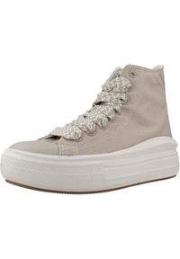 Tenisówki Converse Model Chuck Taylor All Star Move Hi Kolor Jasnobrązowy. Kolor: brązowy, wielokolorowy, beżowy. Materiał: tkanina
