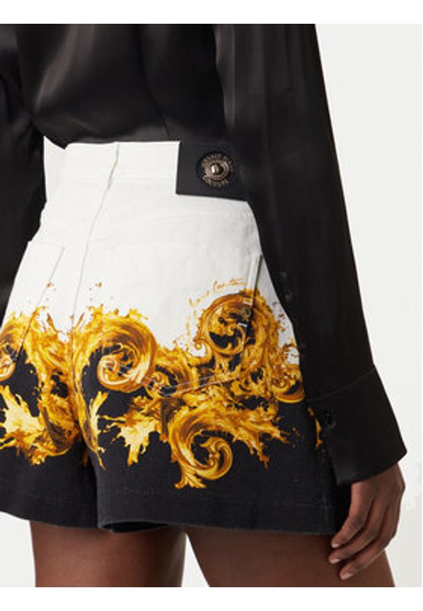 Versace Jeans Couture Szorty materiałowe 80HAD55P ES163 Biały Straight Fit. Kolor: biały. Materiał: bawełna