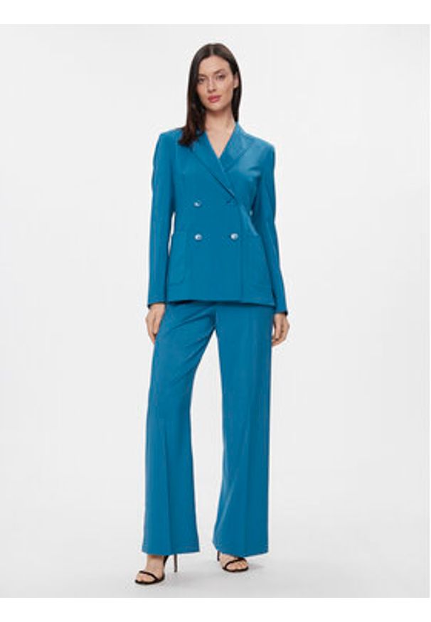 Weekend Max Mara Marynarka Nervoso 2415041041 Niebieski Regular Fit. Kolor: niebieski. Materiał: wełna