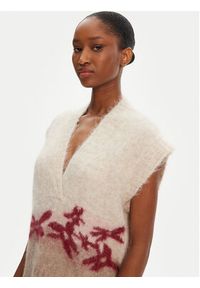 Munthe Sweter Purulia 252160125272 Beżowy Loose Fit. Kolor: beżowy. Materiał: wełna #4