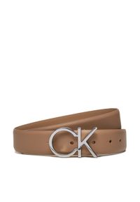Calvin Klein Pasek Damski Re-Lock Ck Logo Belt 30Mm K60K610157 Brązowy. Kolor: brązowy. Materiał: skóra #1