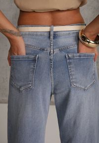 Renee - Niebieskie Jeansy High Waist Wide Leg z Bawełną Conana. Stan: podwyższony. Kolor: niebieski. Styl: klasyczny #7
