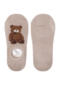 Stopki Damskie Z Misiem Moraj 3 Pary. Kolor: czarny. Materiał: materiał. Wzór: aplikacja #3