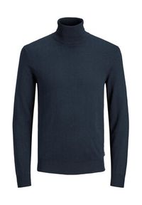 Jack & Jones Golf 12157417 Granatowy Regular Fit. Typ kołnierza: golf. Kolor: niebieski. Materiał: bawełna #6