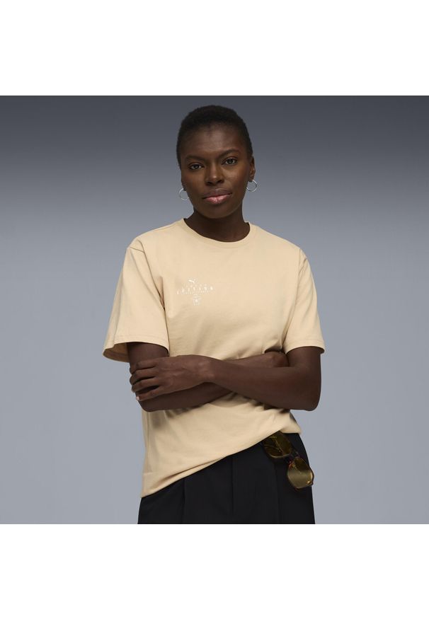 Puma - Damska koszulka piłkarska FtblEdition PUMA. Kolor: beżowy. Sport: piłka nożna