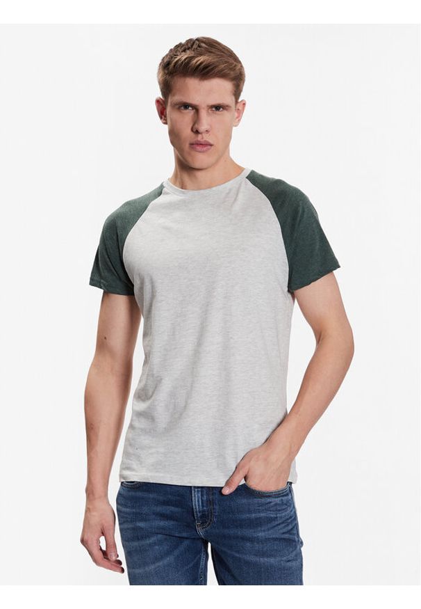 Brave Soul T-Shirt MTS-149BAPTISTK Szary Regular Fit. Kolor: szary. Materiał: bawełna