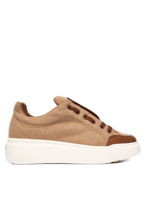 Max Mara Sneakersy Maxiwk 2524766012650 Brązowy. Kolor: brązowy. Materiał: wełna