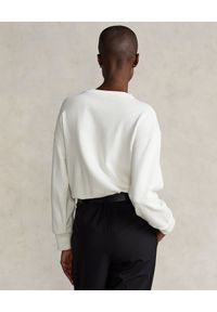 Ralph Lauren - RALPH LAUREN - Biała bawełniana bluza Relaxed Fit. Typ kołnierza: polo. Kolor: biały. Materiał: bawełna. Wzór: aplikacja #3