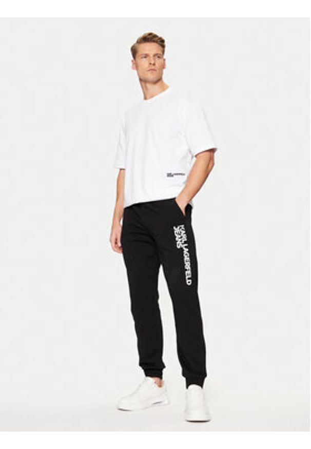 Karl Lagerfeld Jeans T-Shirt A1M17113 Biały Relaxed Fit. Kolor: biały. Materiał: bawełna