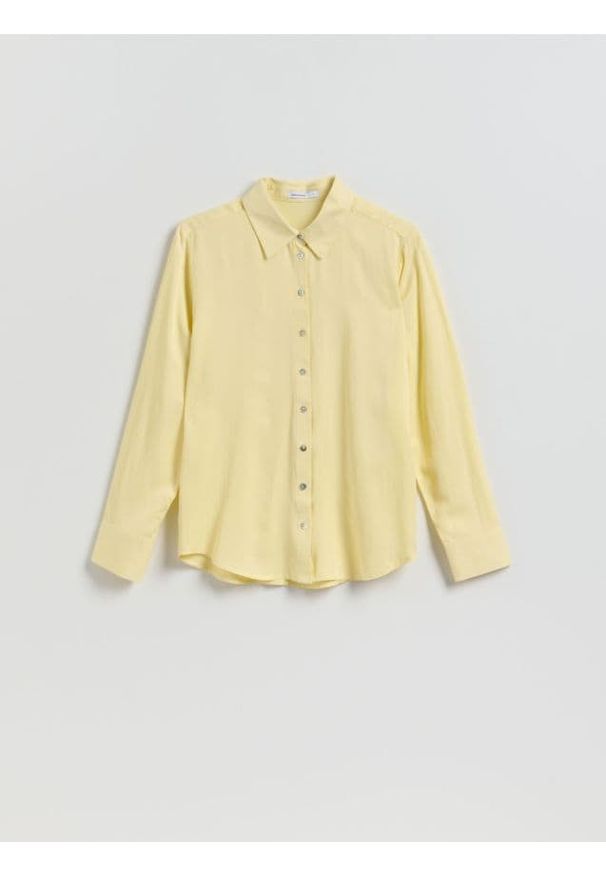 Reserved - Koszula z wiskozą - żółty. Kolor: żółty. Materiał: wiskoza