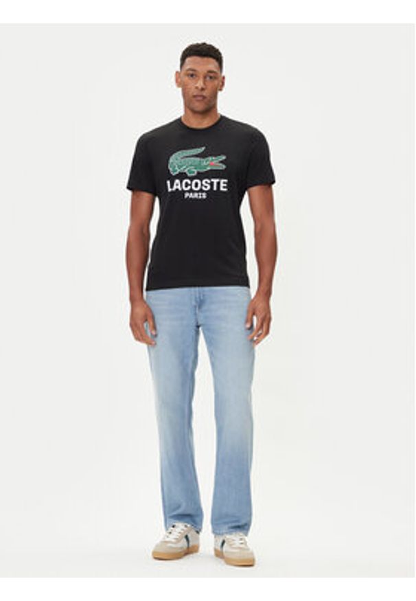 Lacoste T-Shirt TH5634 Czarny Regular Fit. Kolor: czarny. Materiał: bawełna