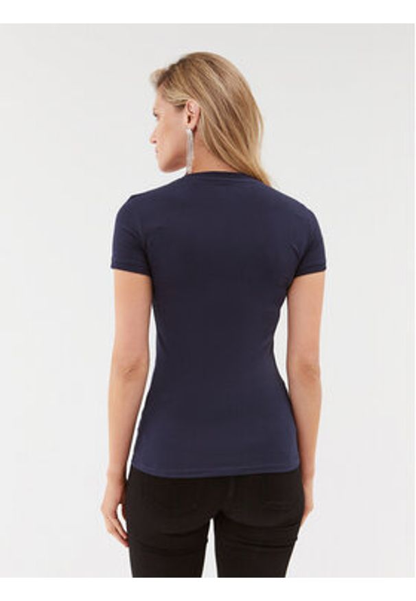 Guess T-Shirt W2YI45 J1314 Granatowy Slim Fit. Kolor: niebieski. Materiał: bawełna