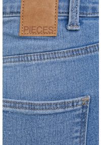 Pieces jeansy damskie high waist. Stan: podwyższony. Kolor: niebieski #2
